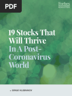 Stocks That Will Thrive: in A Post-Coronavirus World