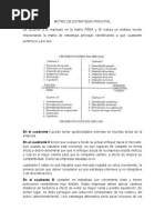MATRIZ DE LA ESTRATEGIA PRINCIPAL y MCPE | PDF | Matriz (Matemáticas ...
