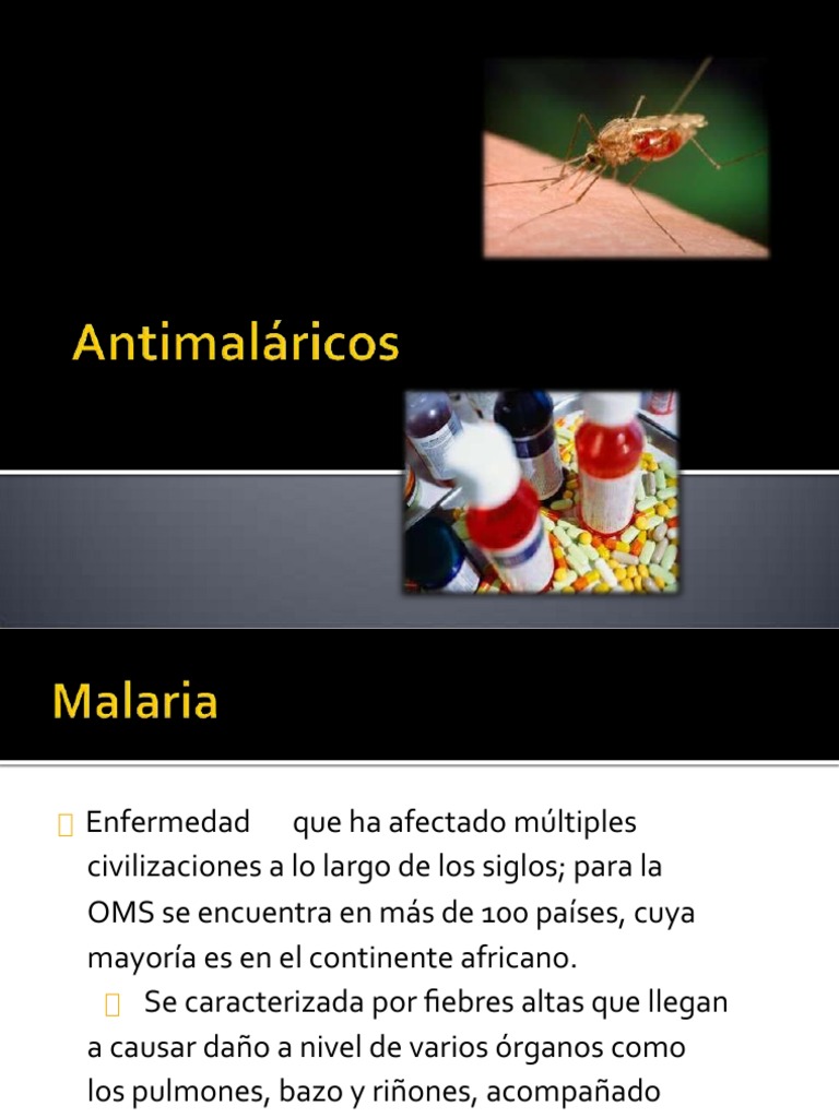 Fármacos Antimaláricos y su Uso | PDF | Malaria | Medicina