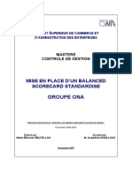Mise en Place D'un Balanced Scorecard Standardise. Groupe Ona PDF
