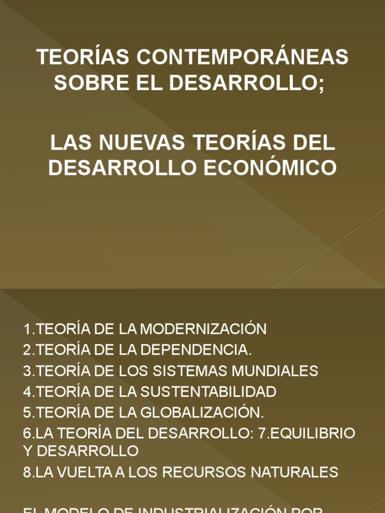 Nuevas Teorías del Desarrollo Económico | PDF | Teoría de la ...