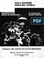 Primer Simposio de Correlaciones Antropológicas Andino-Mesoamericano, 25-31 de Julio de 1971, Salinas, Ecuador.