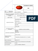 Ficha Técnica de Producto Tomate