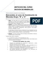 Presentacion Del Curso - Conminucion de Minerales