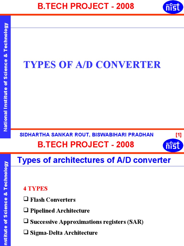 Types of A/D Converter Sidhartha Sankar Rout, Biswabihari Pradhan PDF Analog To Digital