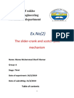 Ex - No (2) : The Slider-Crank and Scotch-Yoke Mechanism