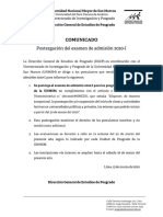 Comunicado Postergar Admision 2020 I PDF