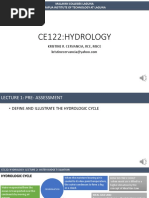 Ce122:Hydrology: Kristine R. Cervancia, Rce, Msce