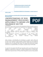 Understanding of Risk Management Processes Applicable To Indian Life Insurance Sector