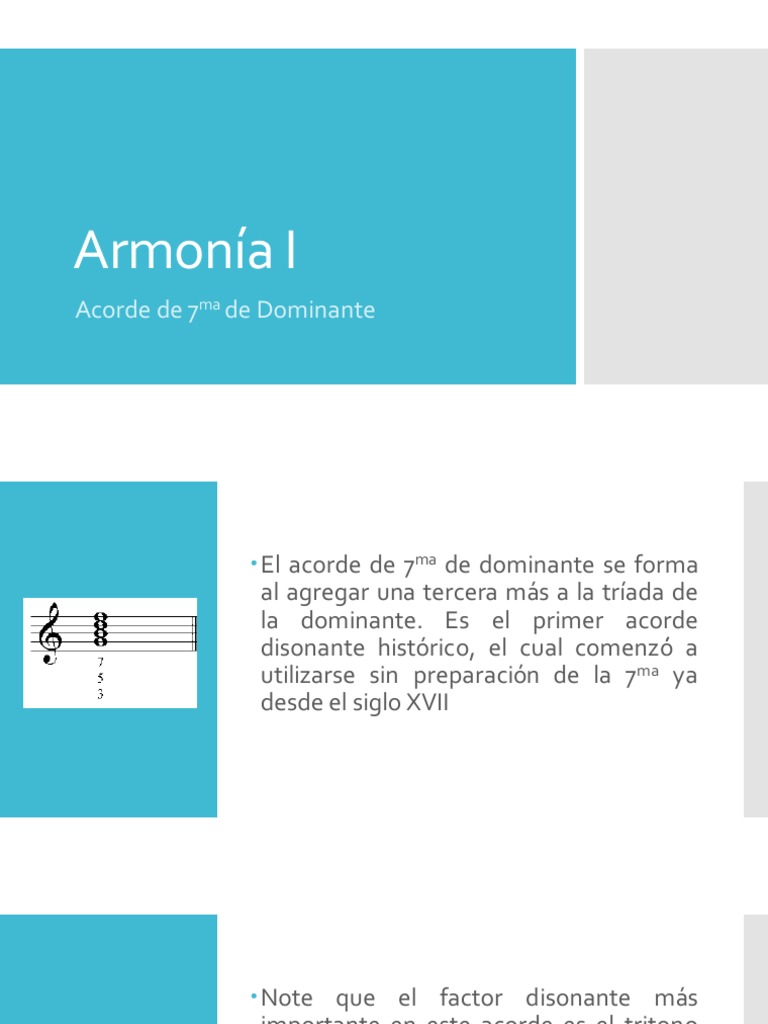 Armonia I Acordes De 7ma De Dominante Pdf Pdf Acorde Música