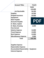 Trial Balance Accounting Records