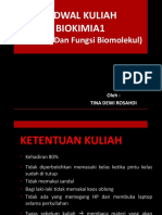 Jadwal kuliah biokim 1-1