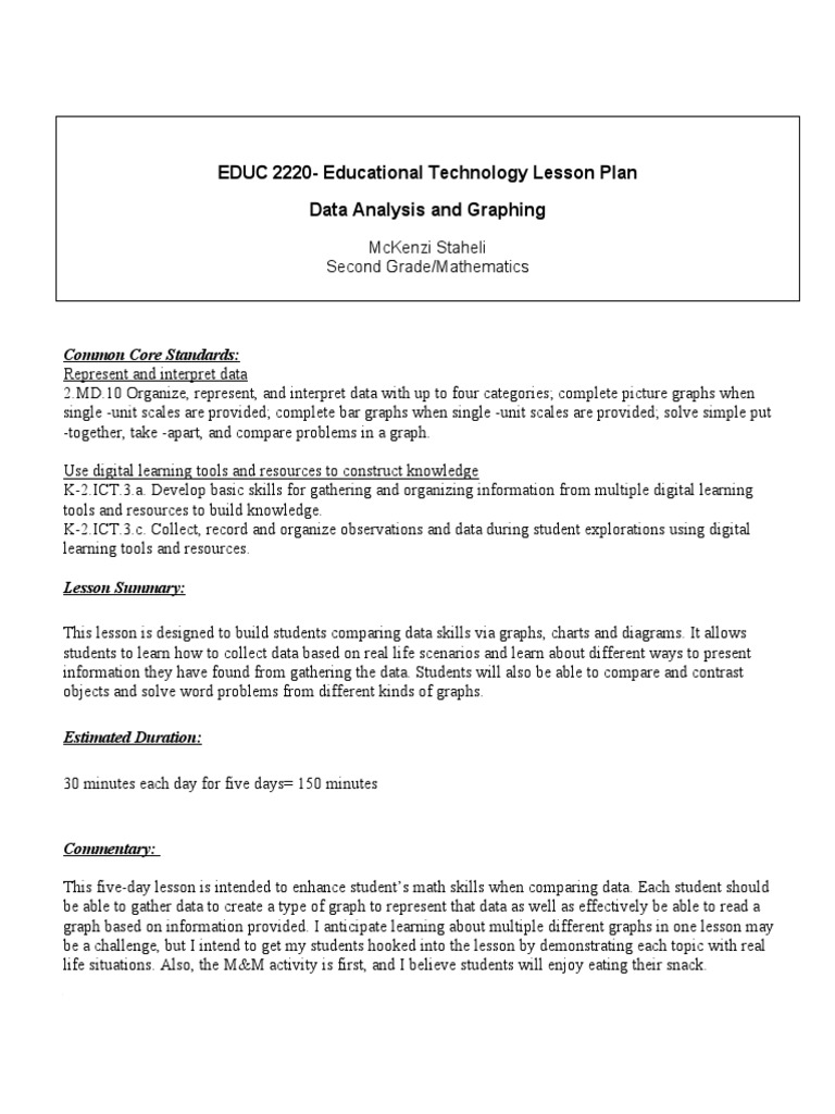 Data Analysis and Graphing for 2nd Grade | PDF | Educational Technology ...