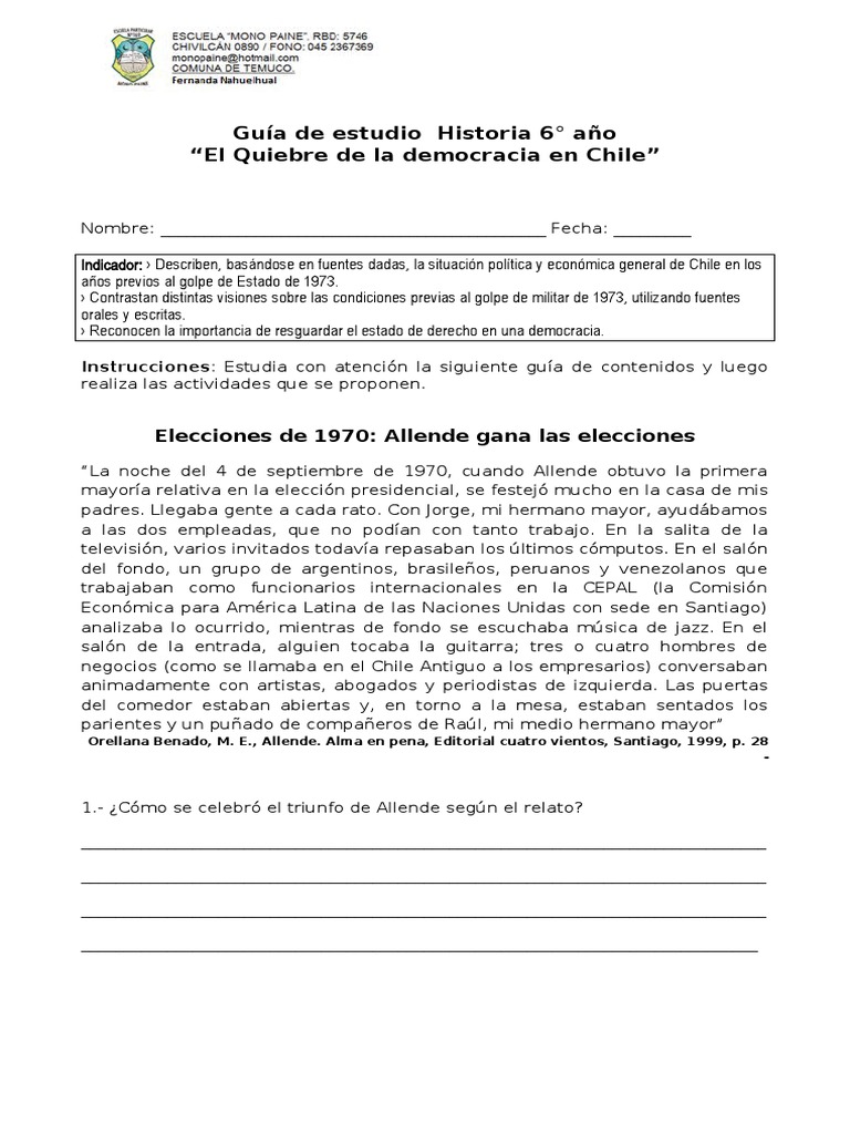 Quiebre y retorno de la democracia en Chile | PDF | Chile | Gobierno