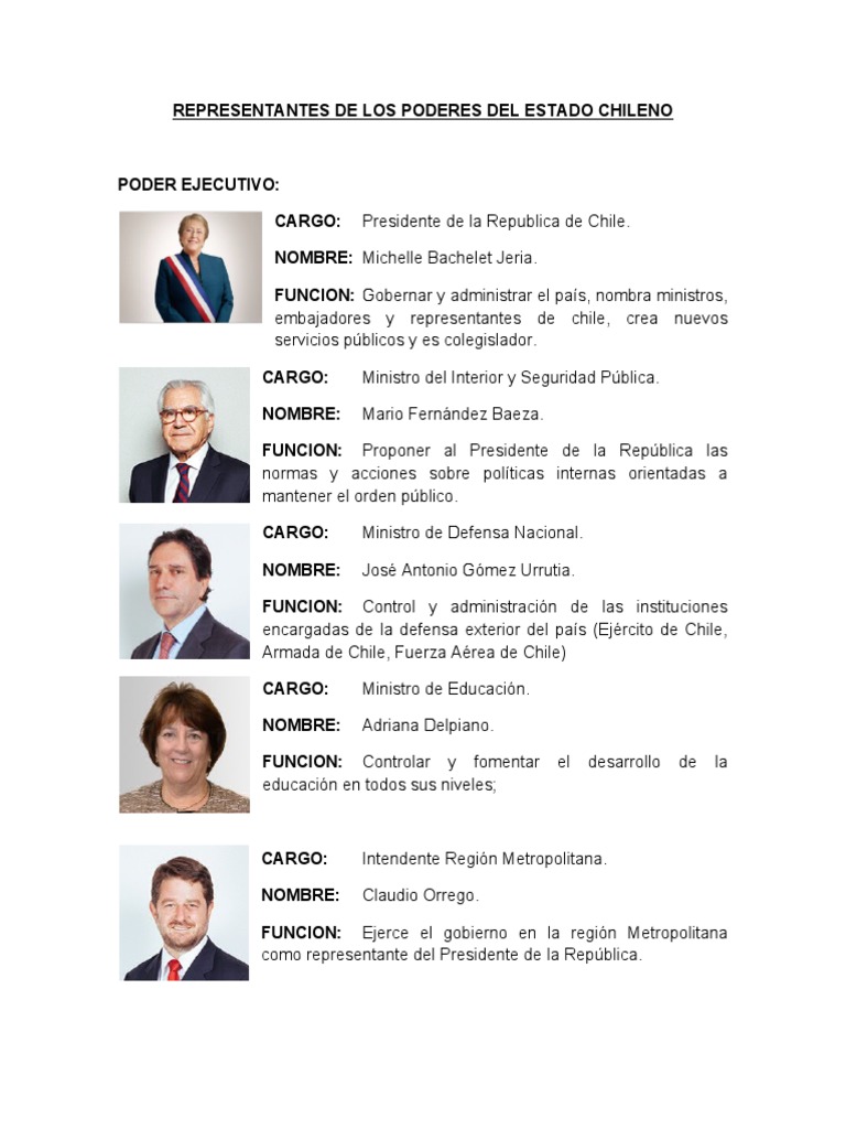 Poderes Del Estado Chileno | PDF | Chile | Separación de poderes