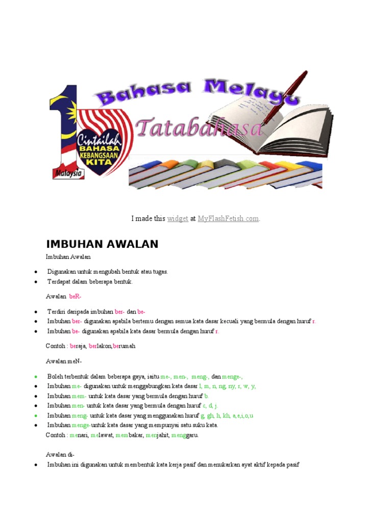 Imbuhan Awalan I Made This At