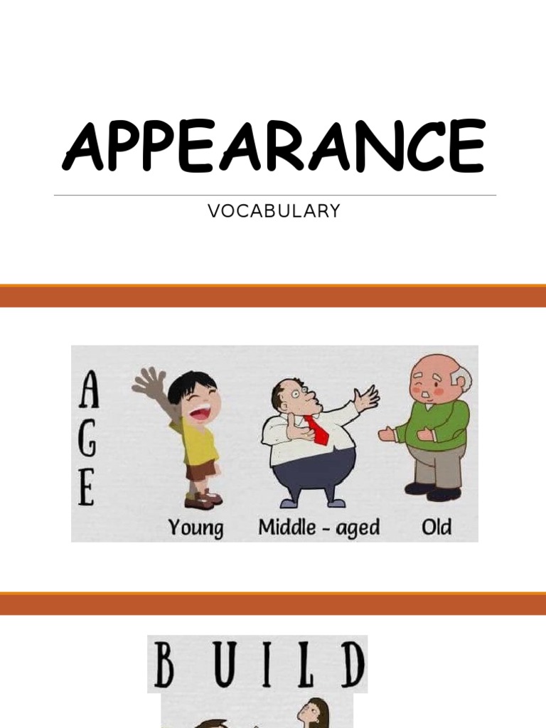 Appearance Vocabulary Pdf