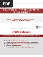 Chapter 1: Introduction To Programming: Csc126 Fundamentals of Algorithms and Computer Problem Solving