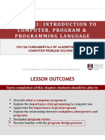 Chapter 1: Introduction To Computer, Program & Programming Language