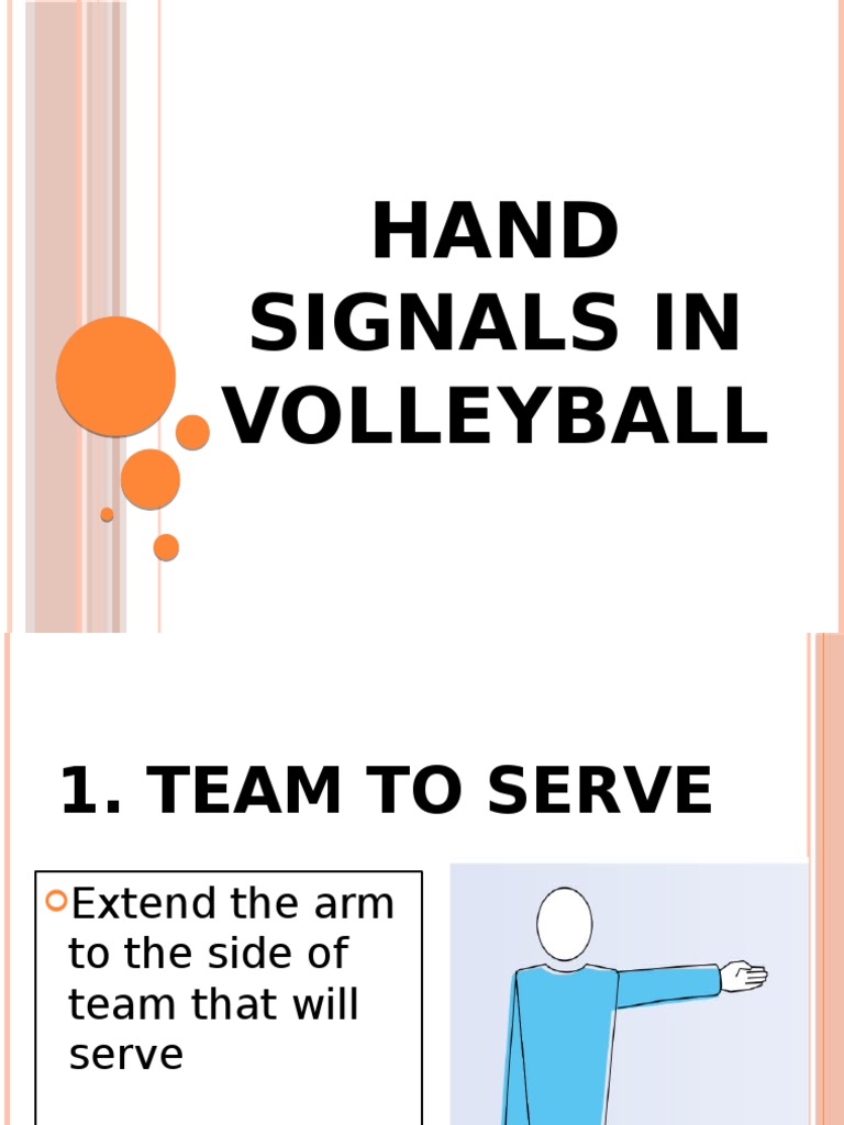 Hand Signals in Volleyball PDF Finger Hand