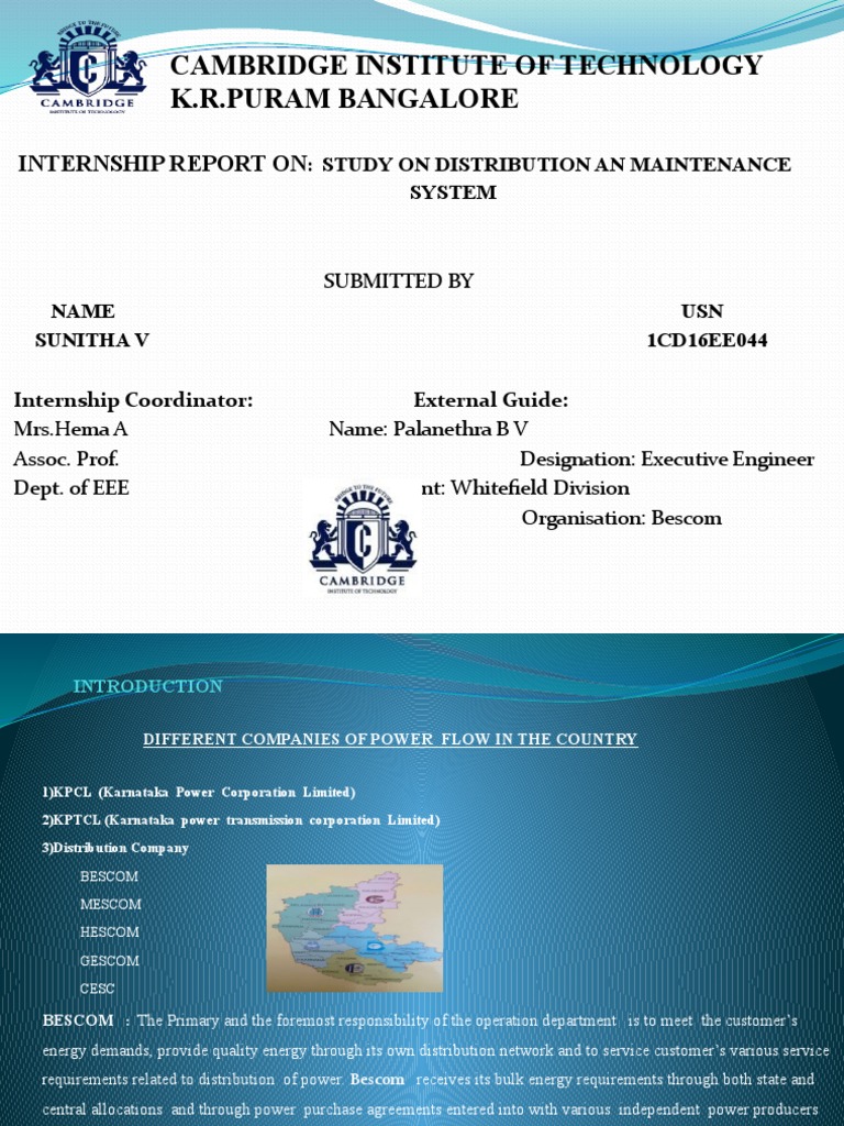BESCOM Distribution & Maintenance Report | PDF | Electric Power ...