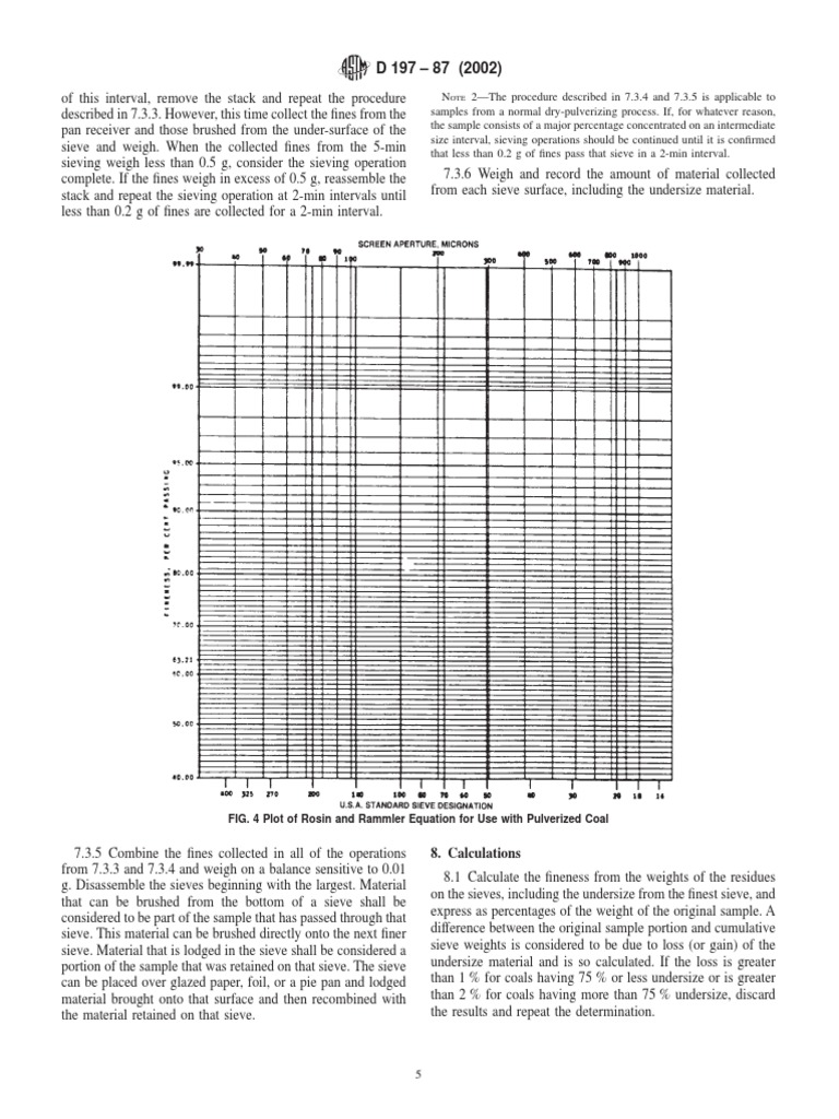 Rammler Equation for Coal Sieving | PDF | Chemistry | Nature