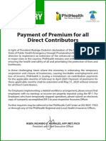 Advisory: Payment of Premium For All Direct Contributors