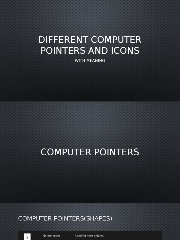 Computer Pointers and Icons Explained | PDF | Computers