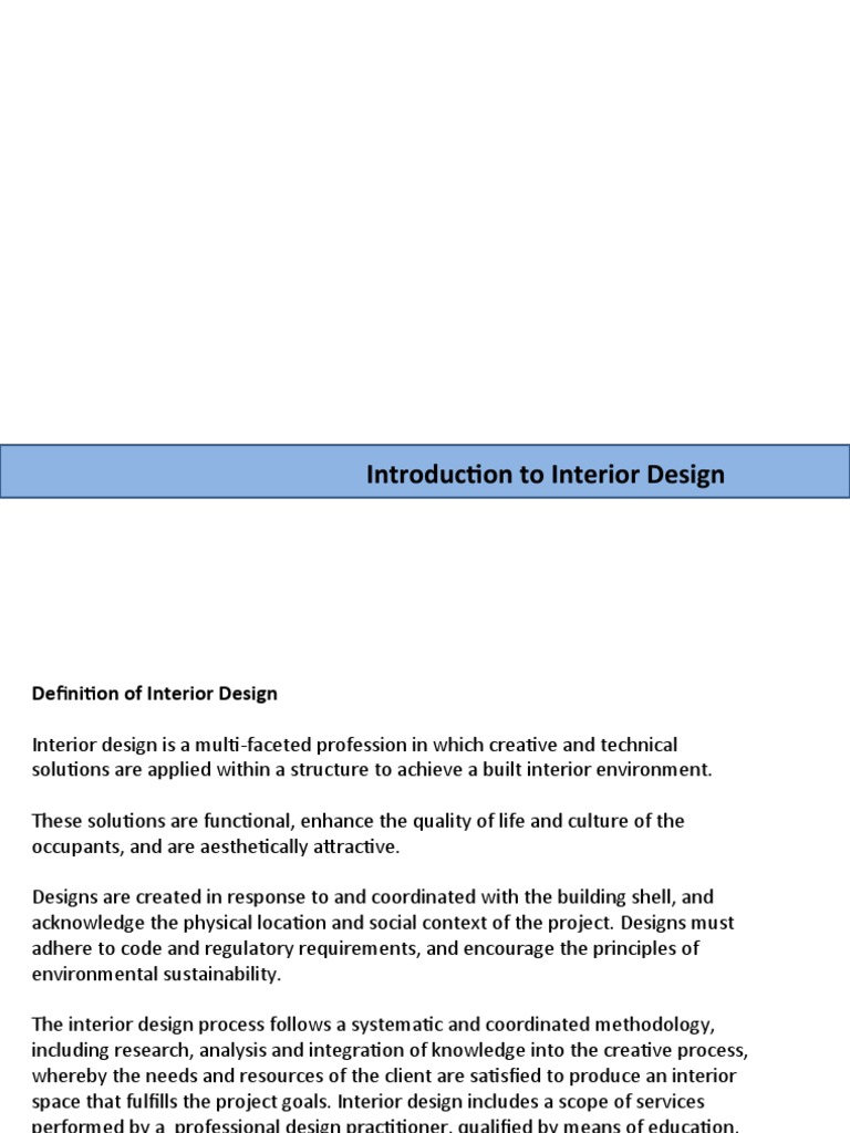 Introduction to Interior Design Concepts | PDF | Interior Design | Design
