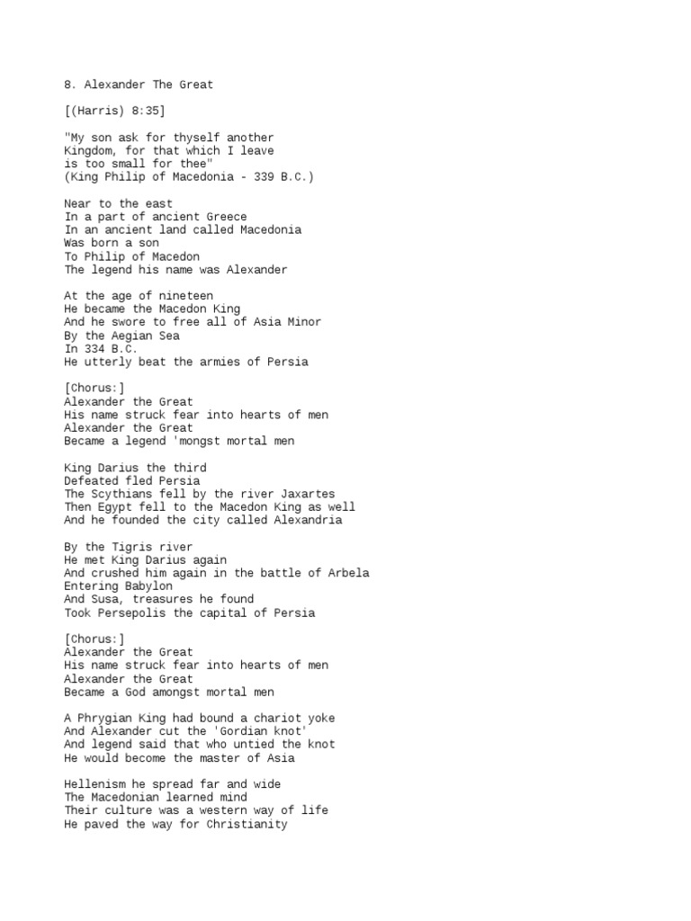 Iron Maiden Alexander The Great PDF