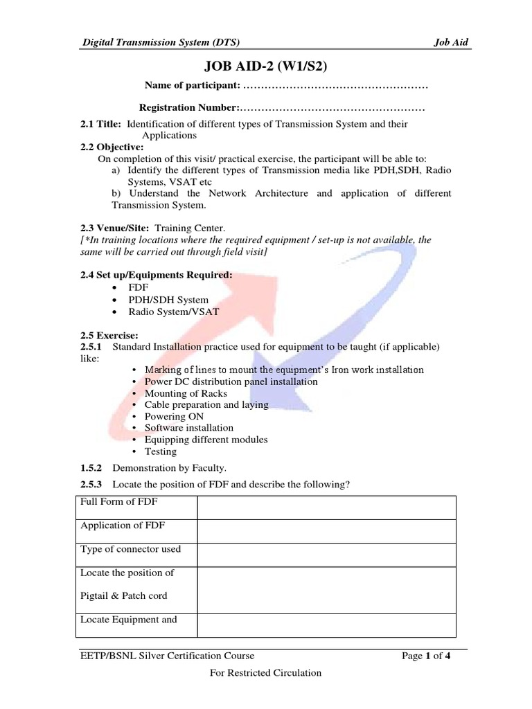 2 0 JOB - AID - MUX AND System | PDF | Network Topology ...
