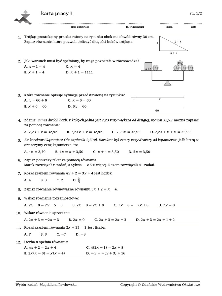 Test Po Klasie 7 Matematyka Pdf