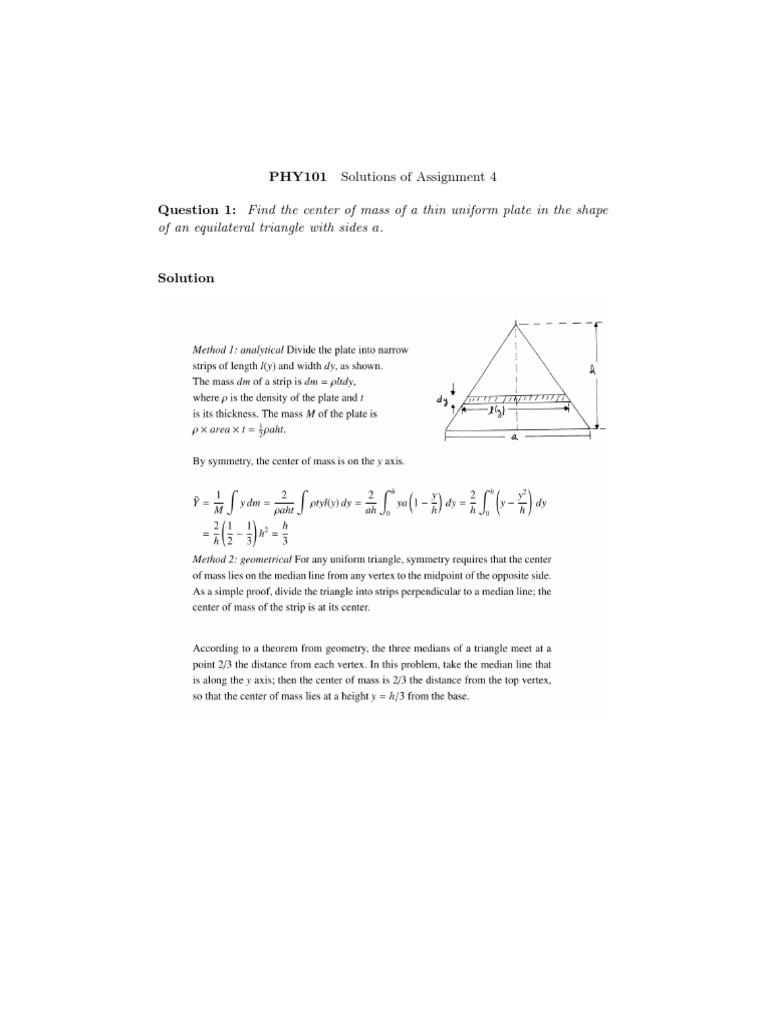Physics Assignment Solutions | PDF | Science & Mathematics | Technology ...