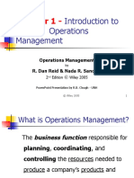 Chapter 1 - : Introduction To Operations Management