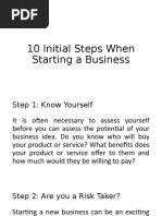 10 Initial Steps When Starting A Business