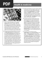 Unit 2 Health & Medicine: Photocopiable