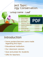 Project Topic: Energy Conservation.: Group Name