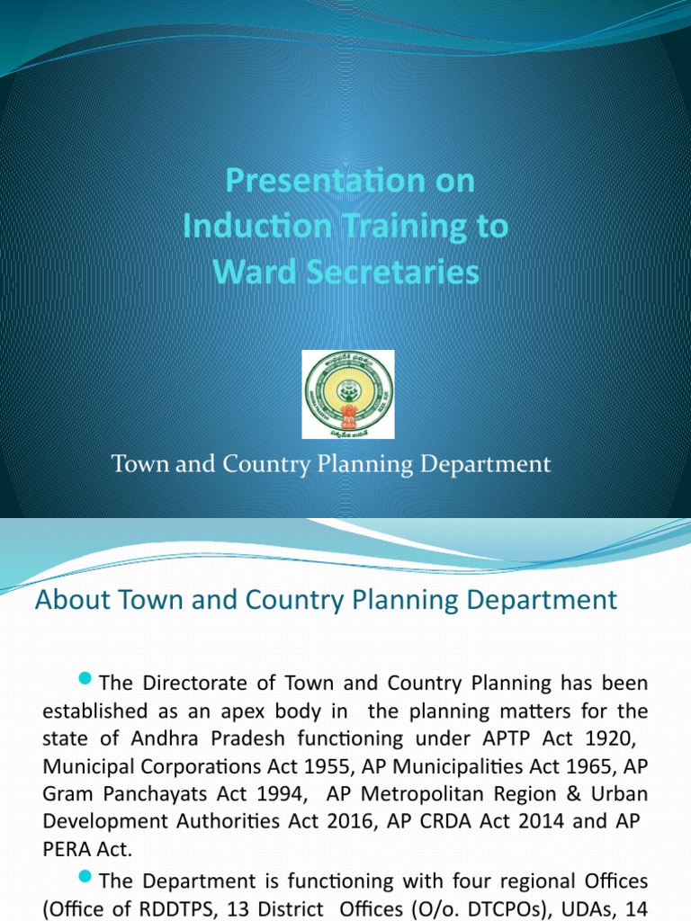 Presentation On Induction Training To Ward Secretaries Town and