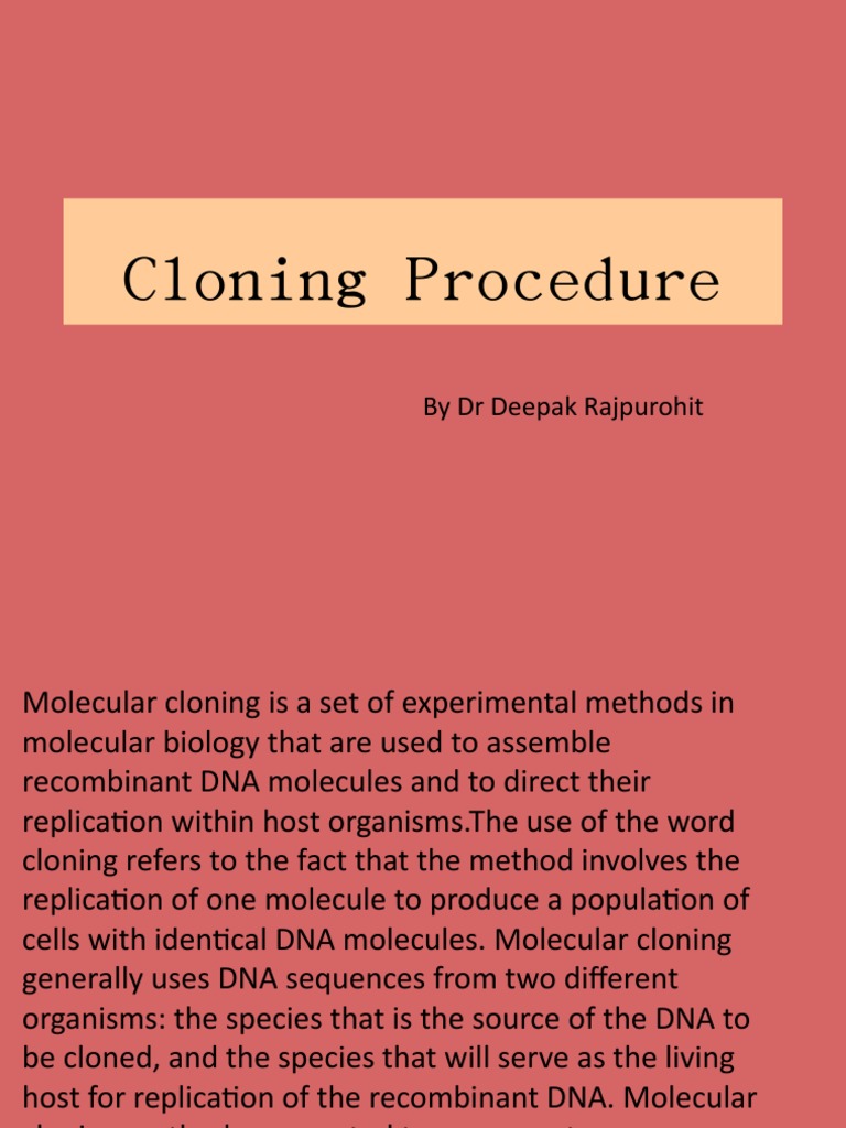 Molecular Cloning Techniques Explained | PDF | Molecular Cloning | Plasmid