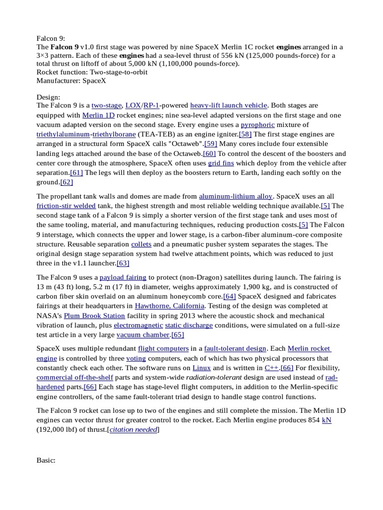 Falcon Pdf Pdf Falcon 9 Space X