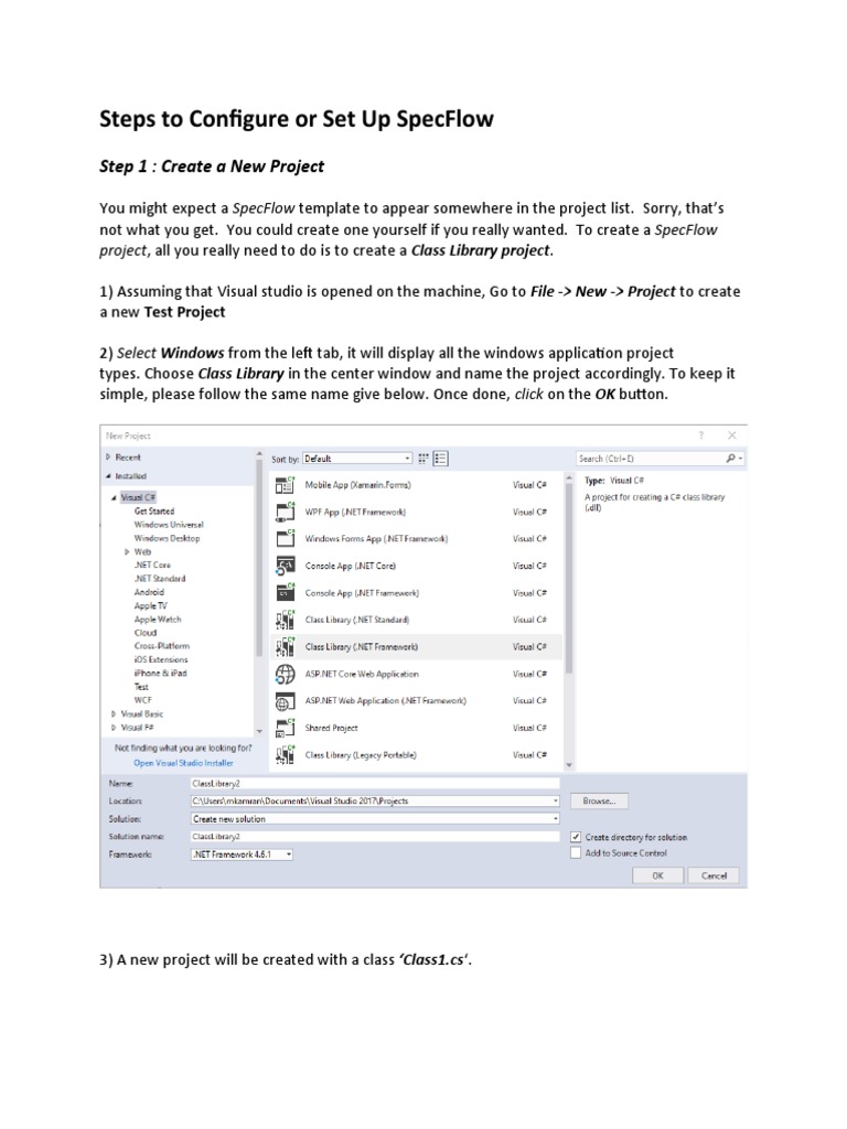 Steps To Configure or Set Up SpecFlow | PDF | Microsoft Visual Studio ...