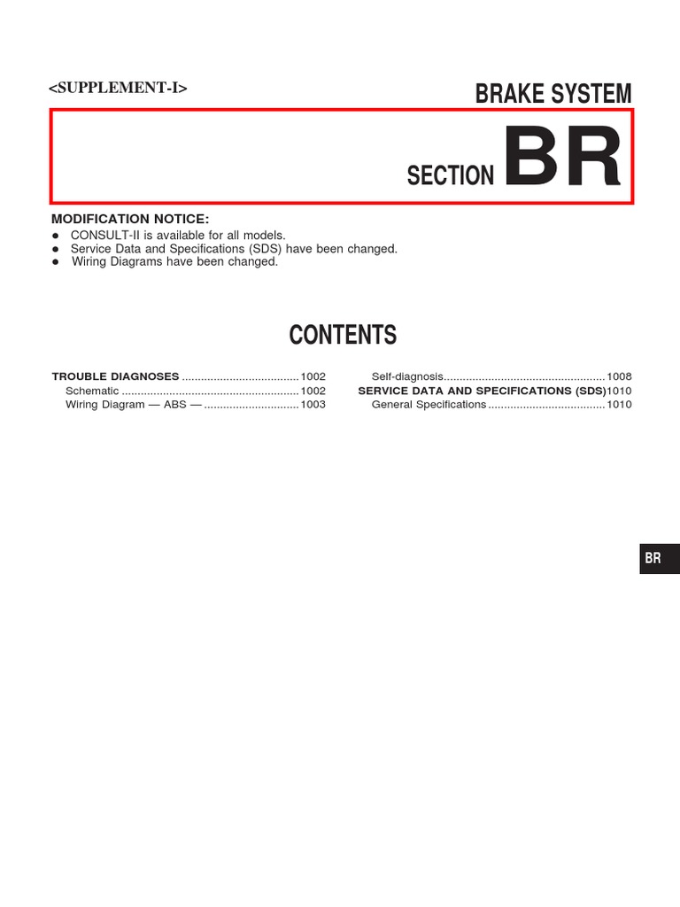 Nissan Patrol ABS Brake System Guide | PDF | Anti Lock Braking System ...