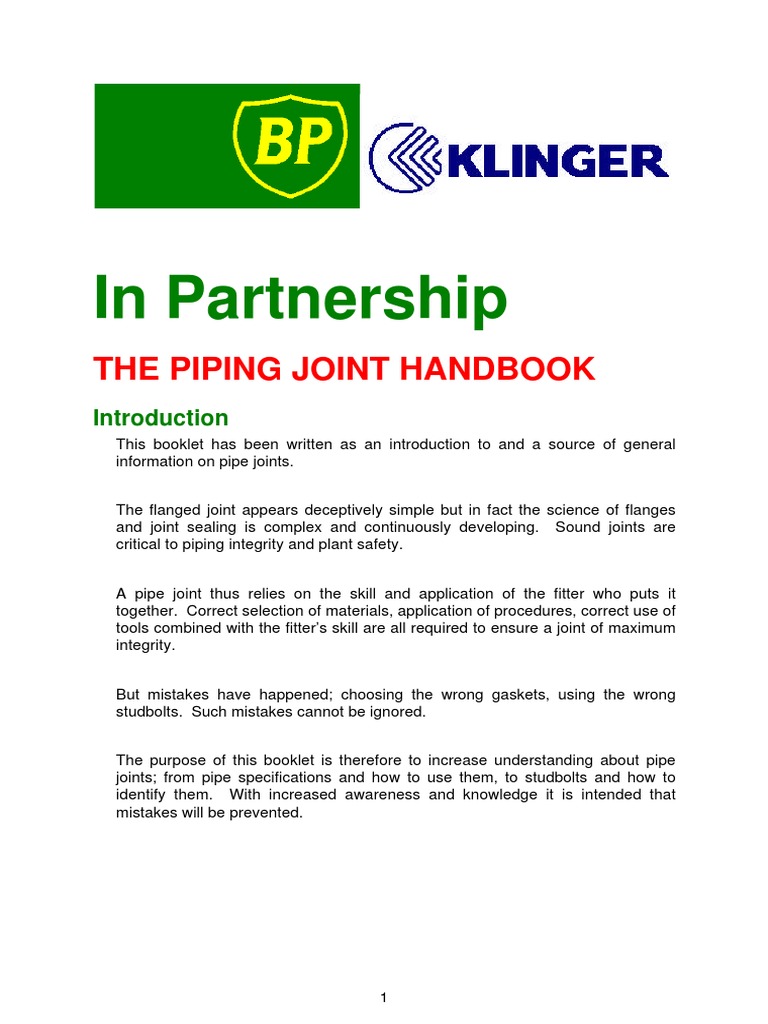 BP Piping Joints Handbook PDF PDF Pipe (Fluid Conveyance