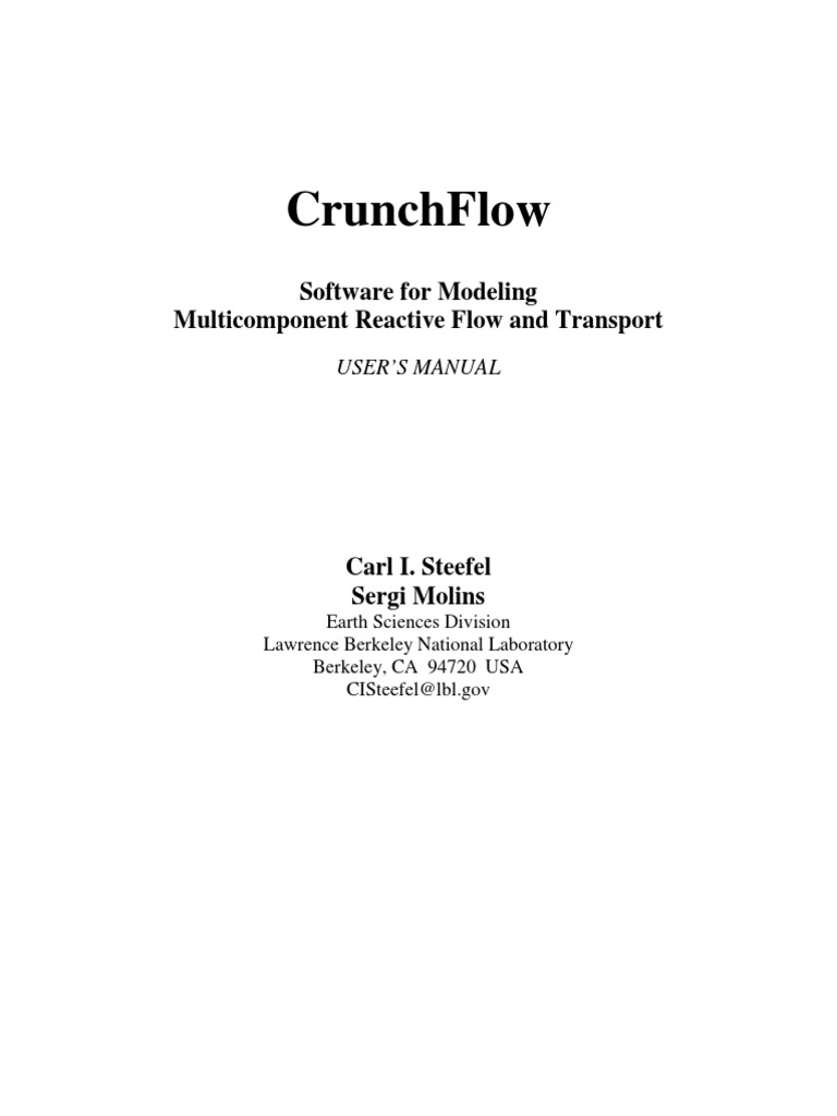 Crunch Flow Manual | PDF | Chemical Equilibrium | Diffusion