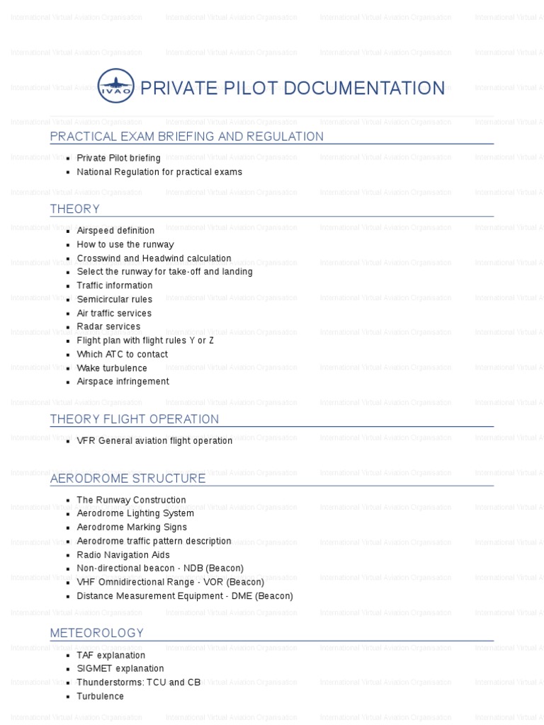 Private Pilot Documentation PDF | PDF | Visual Flight Rules | Navigation