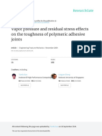 Vapor Pressure and Residual Stress Effects On The Toughness of Polymeric Adhesive Joints