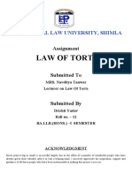 Law of Torts: H.P National Law University, Shimla