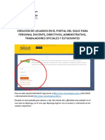 Instructivo Creacion de Usuarios en El Portal Siguc PDF