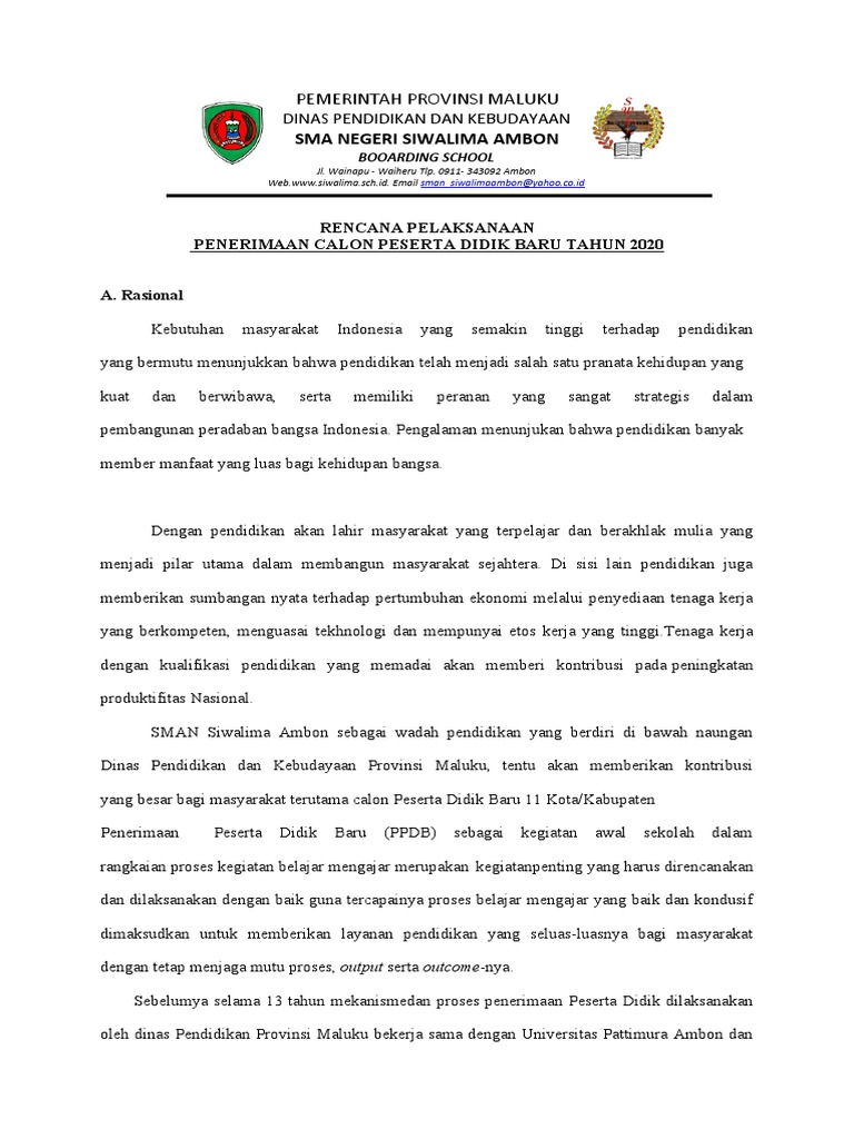 Penerimaan Cpdb Sman Siwalima 2020