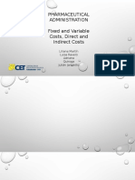 Pharmaceutical Administration Fixed and Variable Costs, Direct and Indirect Costs